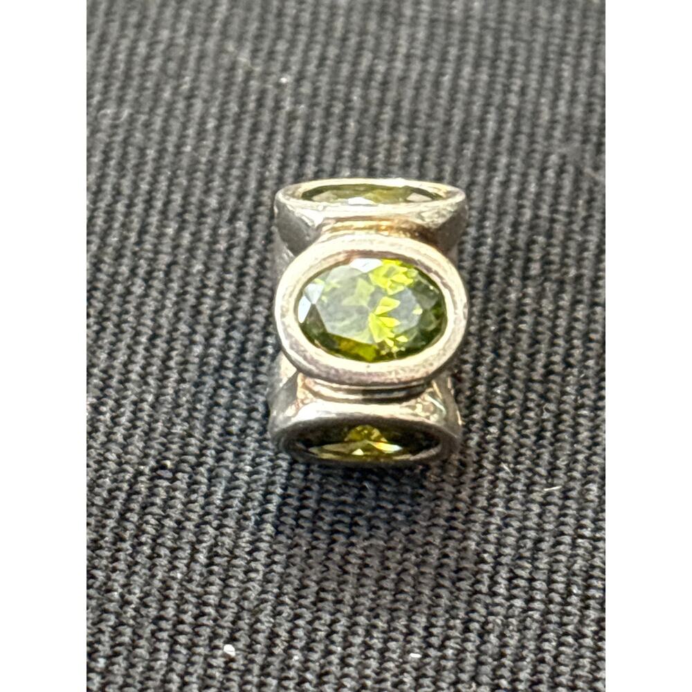 Pandora ALE 925 Sterling Silver Charm Green Stone